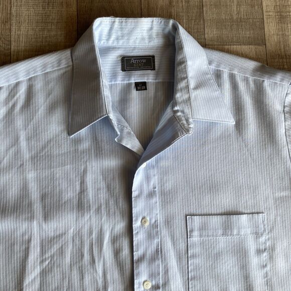 Vintage Arrow Kent Light Blue Button Down Shirt Men's Size 17 32/33 - Picture 2 of 8